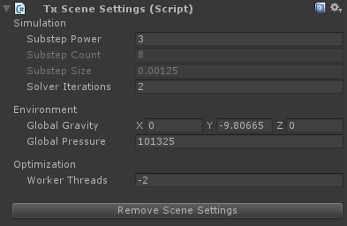 Scene settings inspector